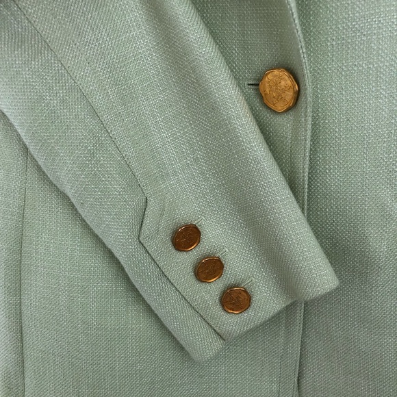 ✨Escada Margaretha Ley Skirt Suit Gold Logo Button - Picture 13 of 15
